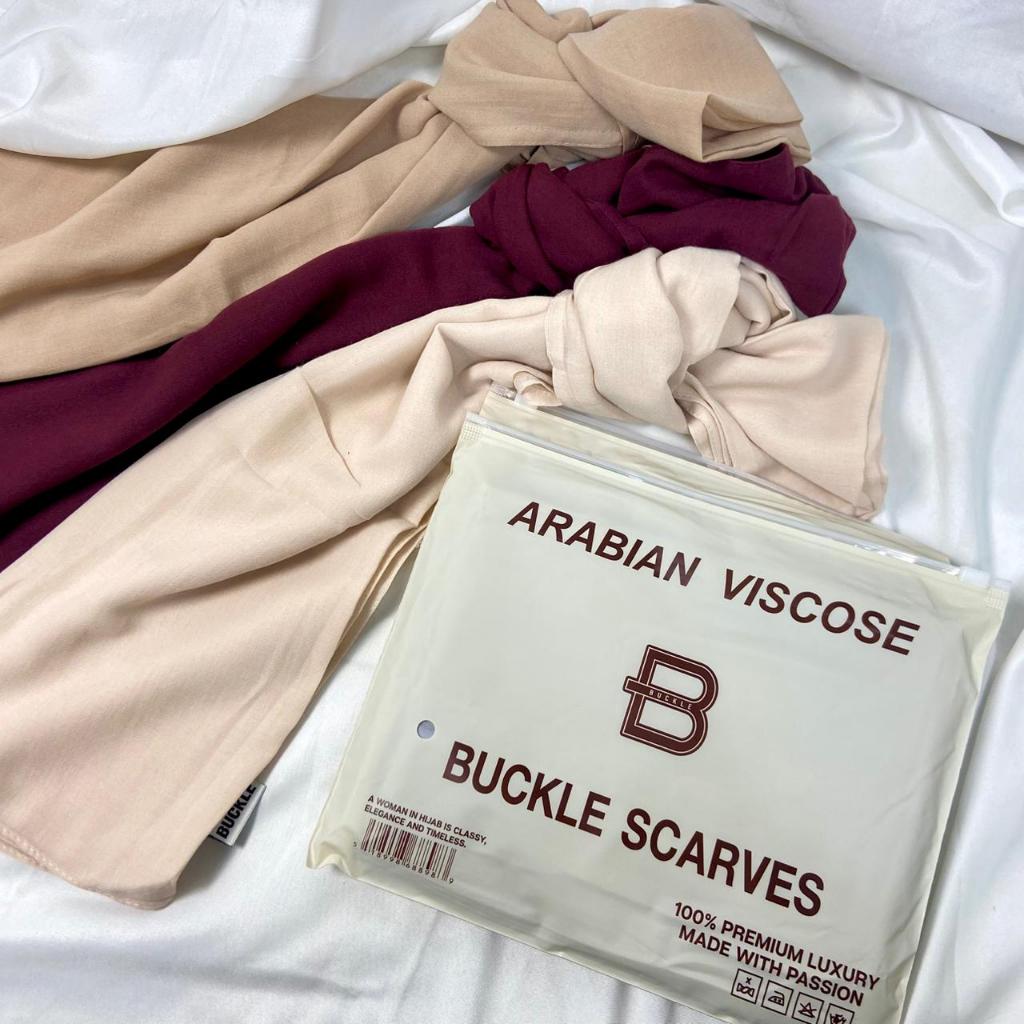 (PILIH WARNA ) Jilbab BUCKLE SCARVES Pashmina Arabian Viscose Shawl Azara 70 x175 cm