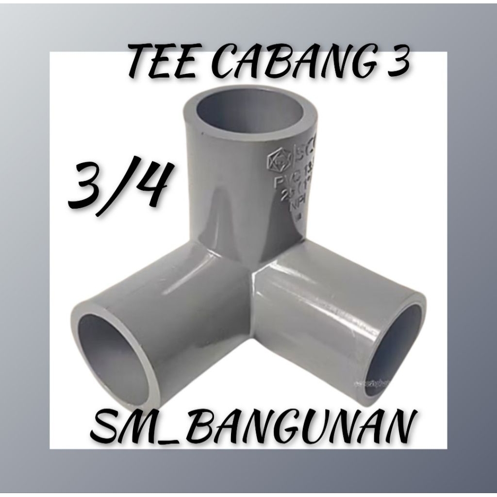 3 Way Side Tee" SCG PVC T Cabang 3 Fitting Pipa 90°