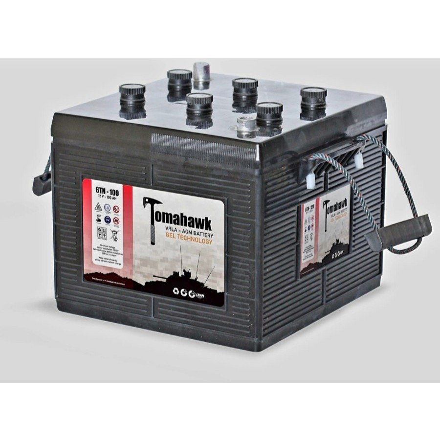 Tomahawk VRLA AGM 6TN - 100 12 V 100 AH Military Battery Aki Militer