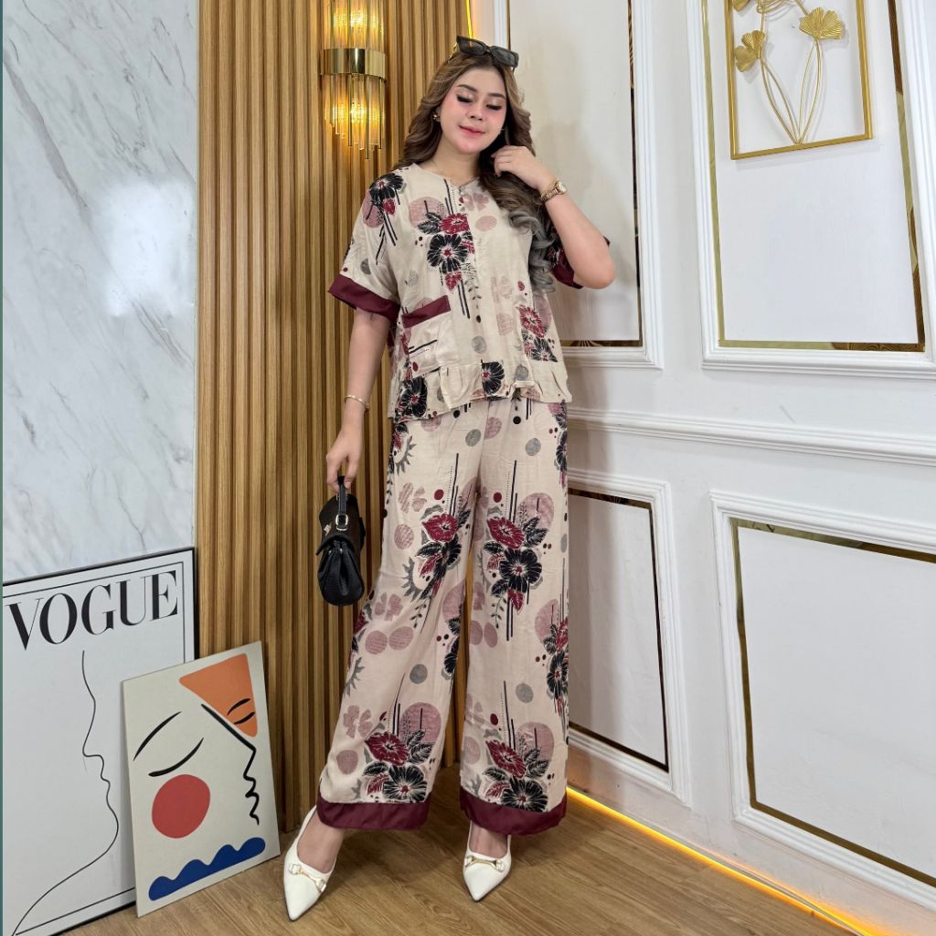 Set cp// One set Andini kain rayon BUSUI FRENDLY celana kulot