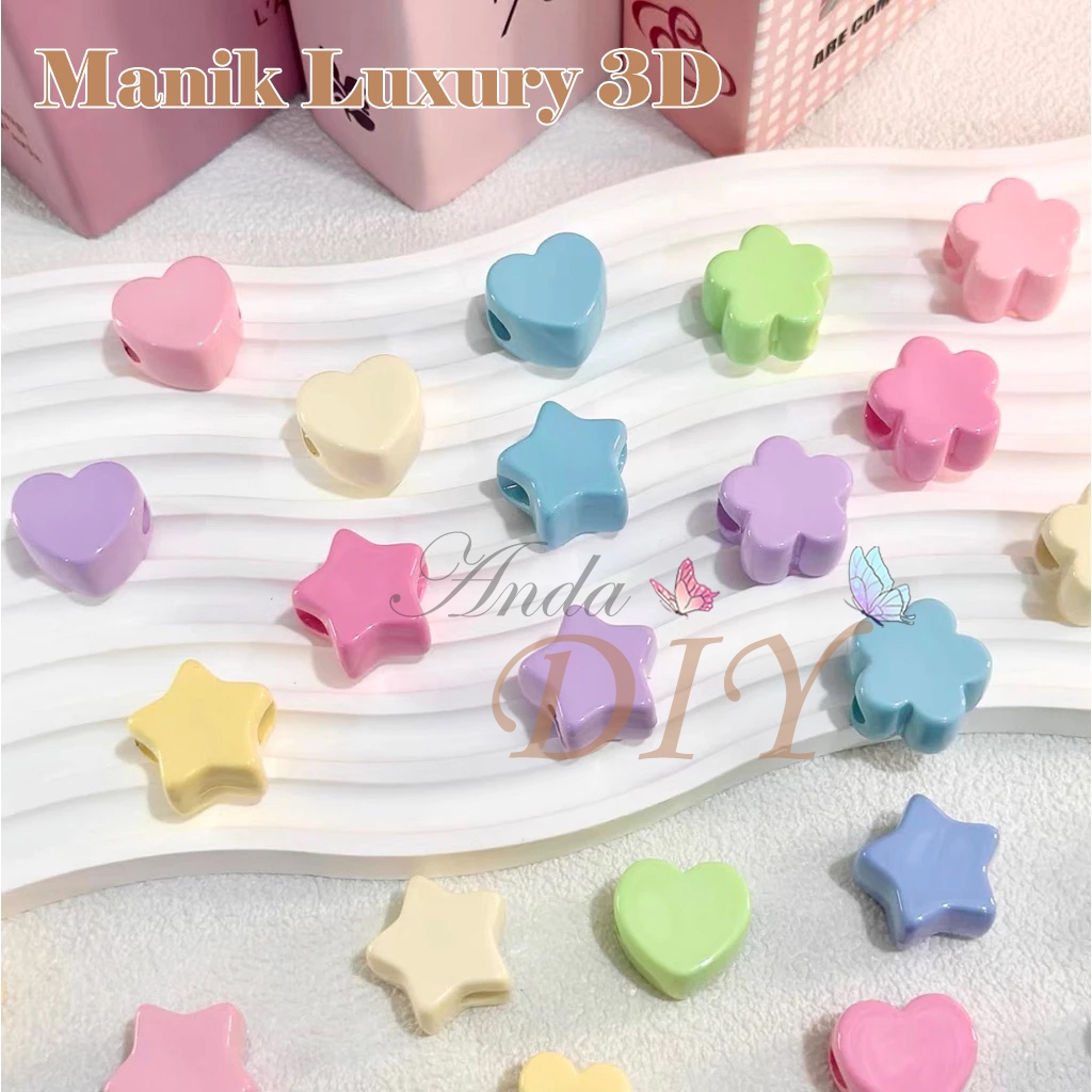 Manik Luxury 3D Karakter Bunga Bintang Love