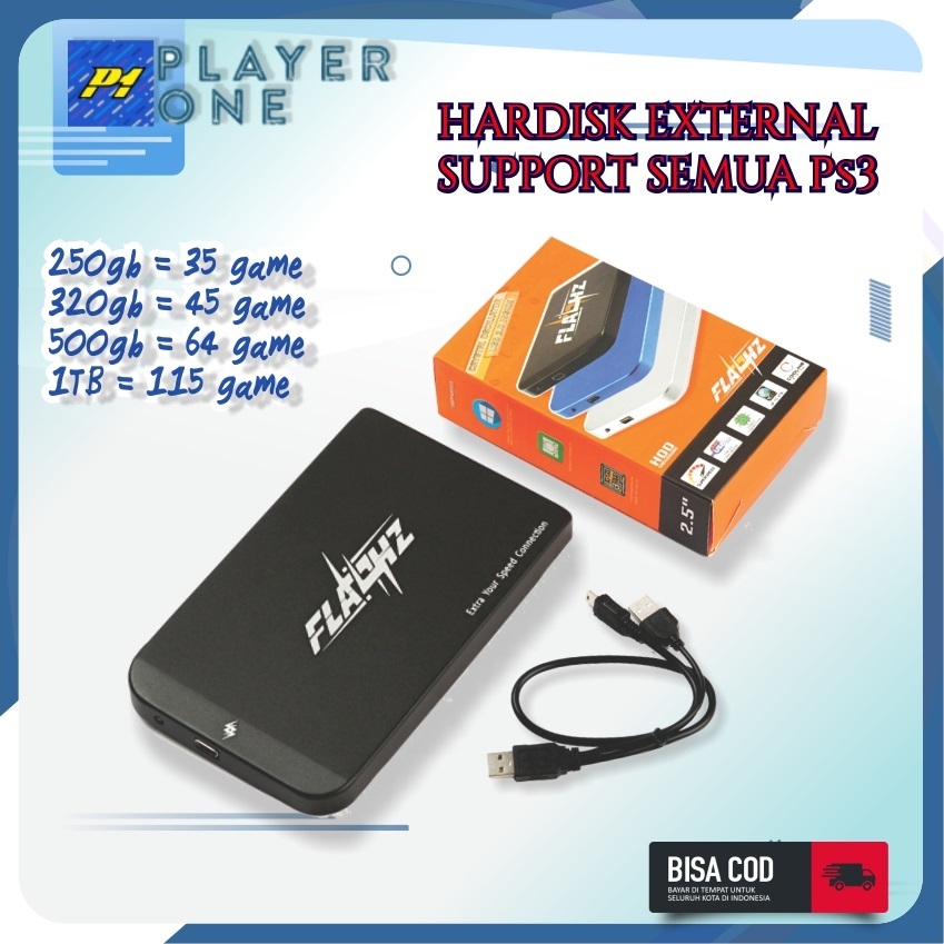 TERMURAH | HDD/HARDISK EXTERNAL PS3 | 320GB FULL GAME | PLAYSTATION PS3 HDD