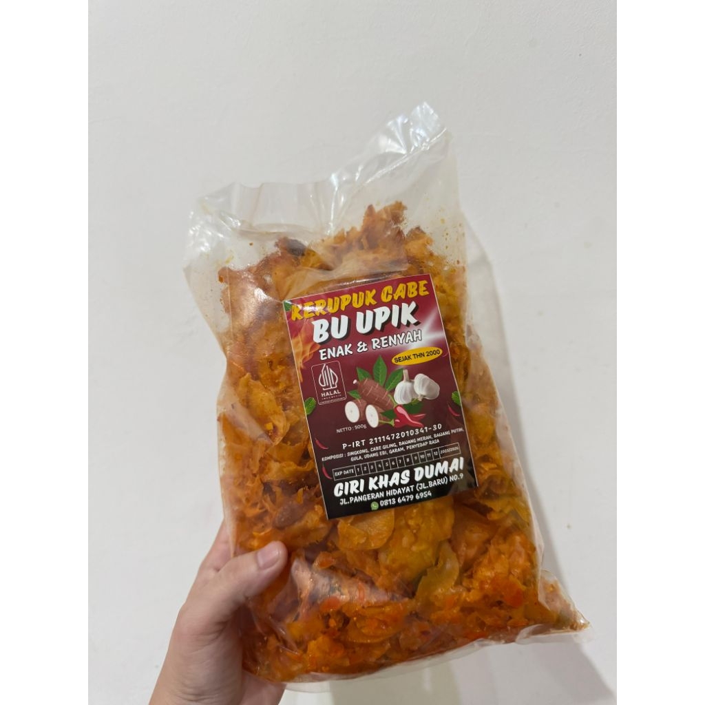 Kerupuk Cabe Bu Upik Dumai Rasa Pedas Manis Ebi 500 Gram