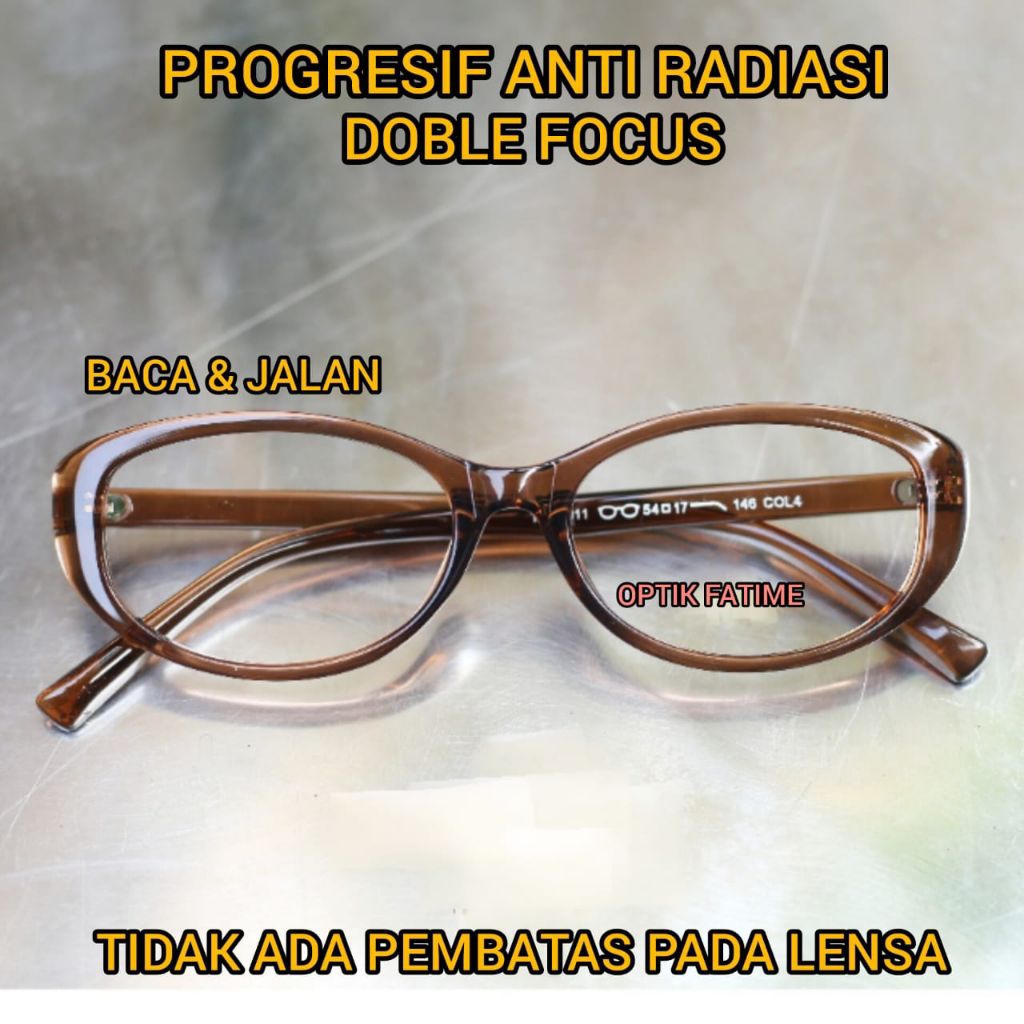KACAMATA PLUS BACA DAN JALAN PROGRESIF ANTI RADIASI FRAME 85011