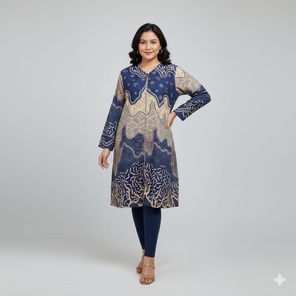 Brand Bandung Tunik Batik Wanita Modern Dress Batik Wanita Jumbo