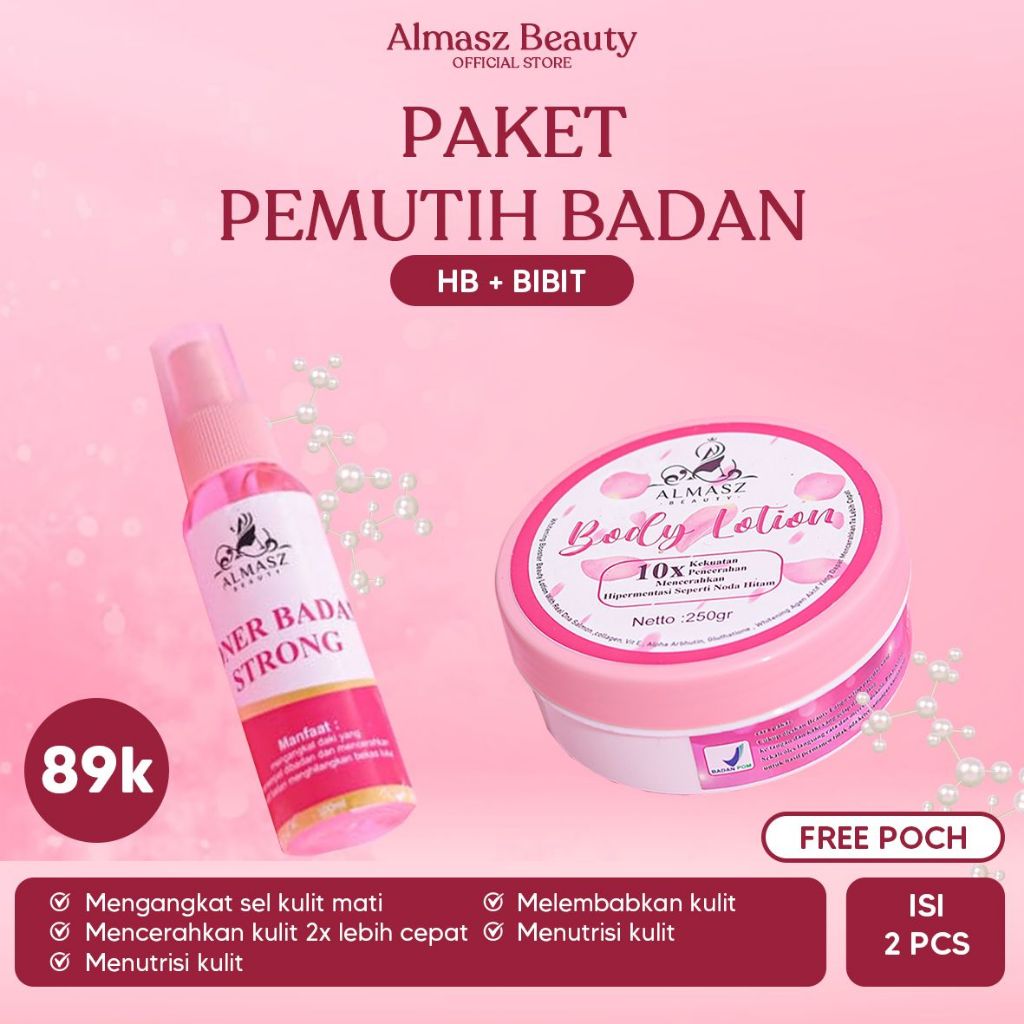 TERMURAH HB Dosting+Toner badan Best Seller Body Lotion Pemutih Badan 10x Lebih Cepat Pemutih Badan 