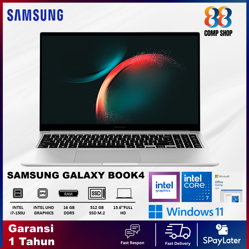 LAPTOP SAMSUNG GALAXY BOOK4 15 CORE I7 150U 16GB 512GB W11 15.6FHD SLV
