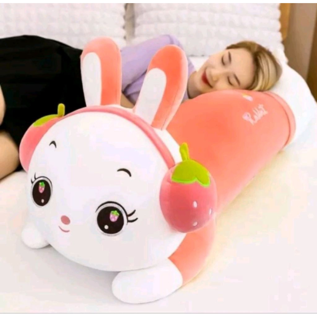 Guling Boneka Plush Toys Rabbit Lying Jumbo 90Cm Soft Cute
