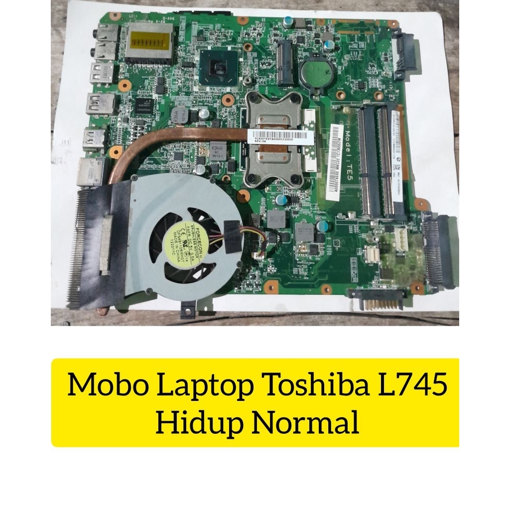 mobo motherboard laptop toshiba L745 hidup, nyala, normal