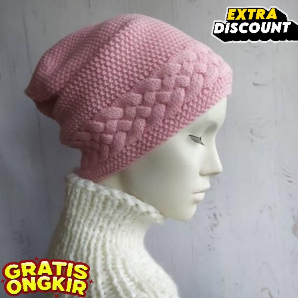 Ciput nenek premium,  Turban rajut nenek,  Kupluk wanita hijab turki Katun, kerpus rajut premium