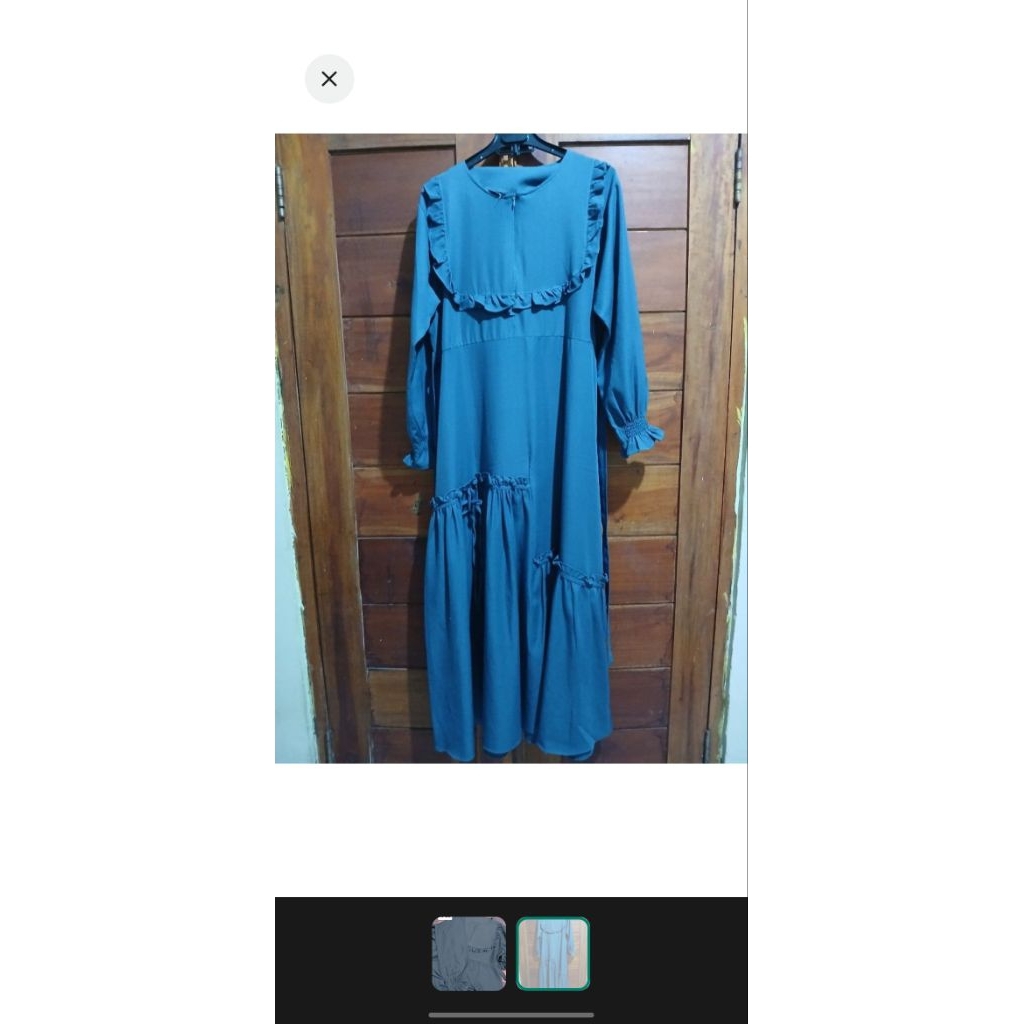 prelove gamis wanita warna steel blue