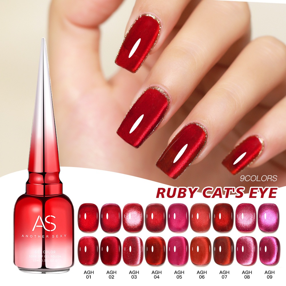 AS CAT EYE GEL POLISH / KUTEK GEL ANOTHER SEXY MERAH MATA KUCING