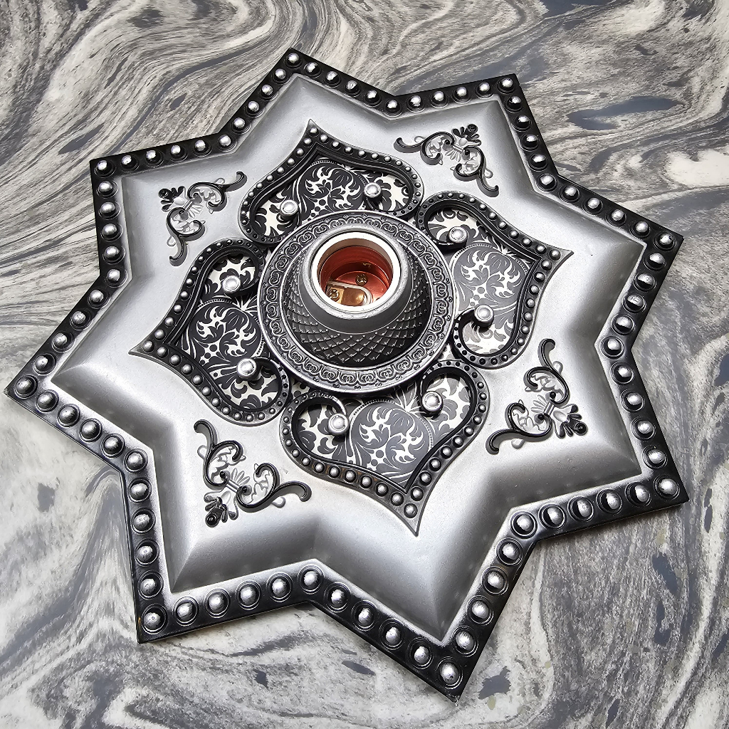 Fitting Hias Plafon Gypsum 30 cm-Ornamen Plafon Gypsum PVC/GRC Fiting Plafon / Fitting Lampu Ornamen