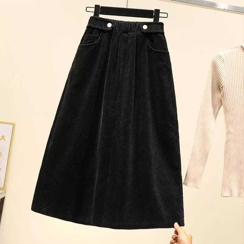 rok span curduroy korean style vintage terbaru bahan premium