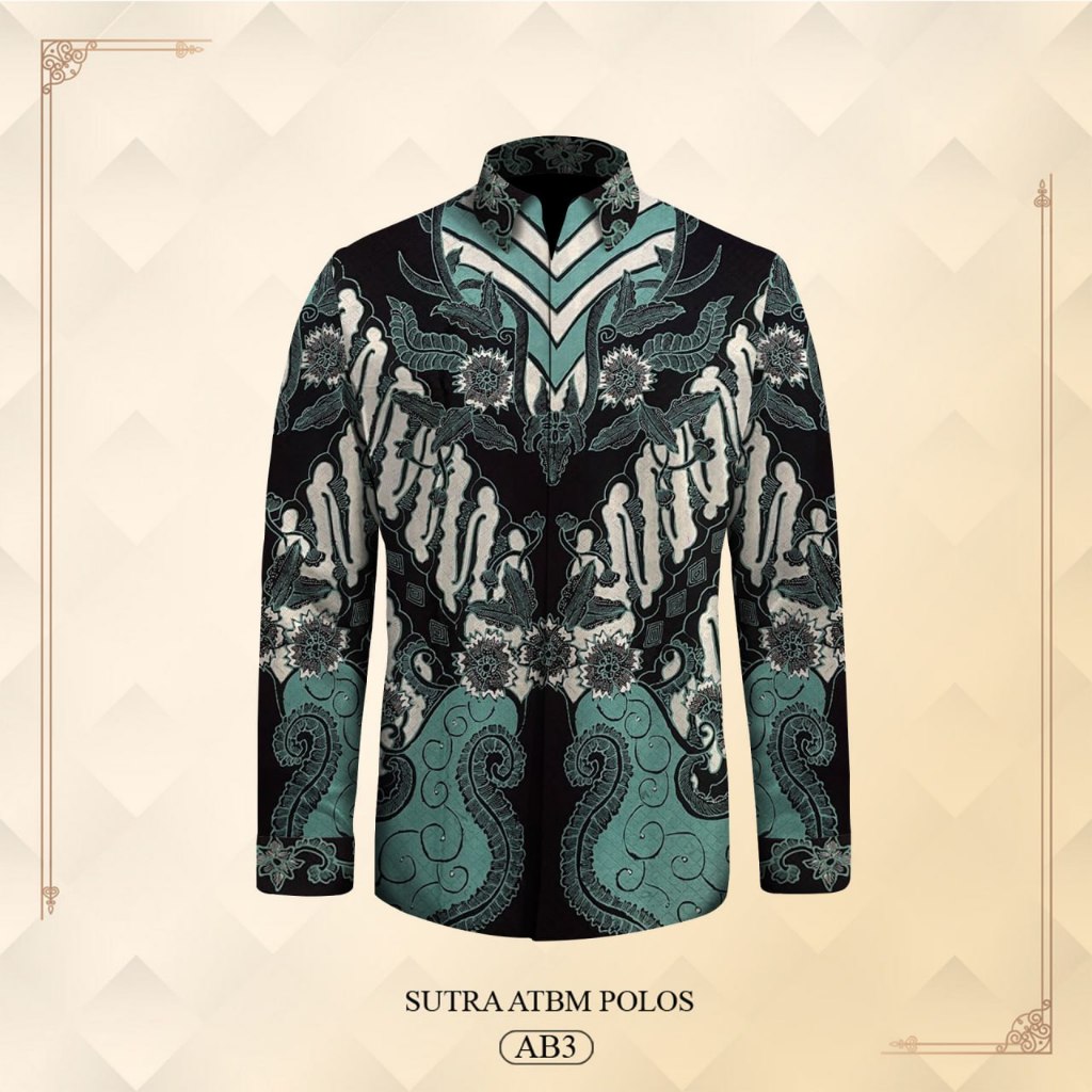 Kemeja batik pria lengan panjang bahan atbm sutra baron exclusive pola batik tulis asli pekalongan