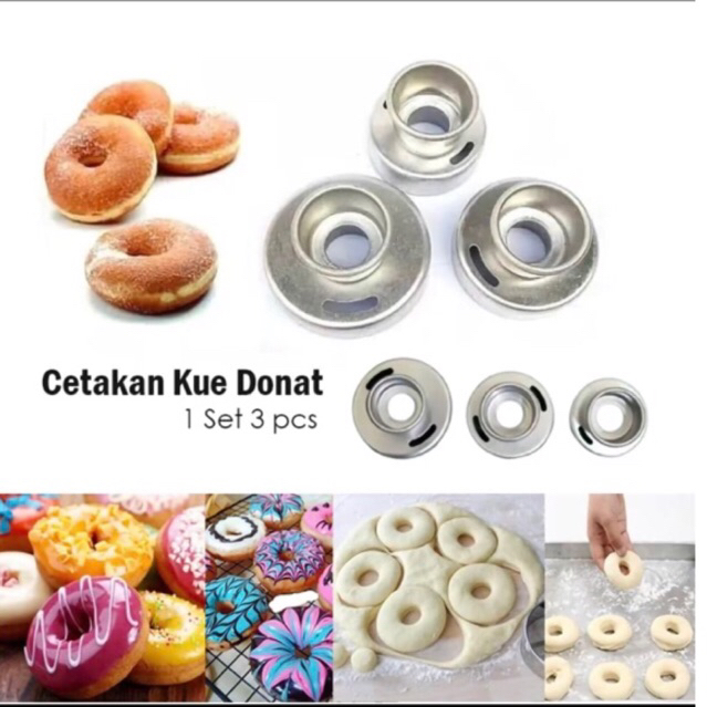 Cetakan donat/Donat cutter/Cetakan donat bahan stainless Tebal Tidak Lengket Keadonan bahan  Stainle