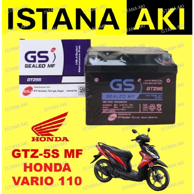 Aki Motor Honda Vario 110 Accu Kering Aki Kering MF GTZ5S