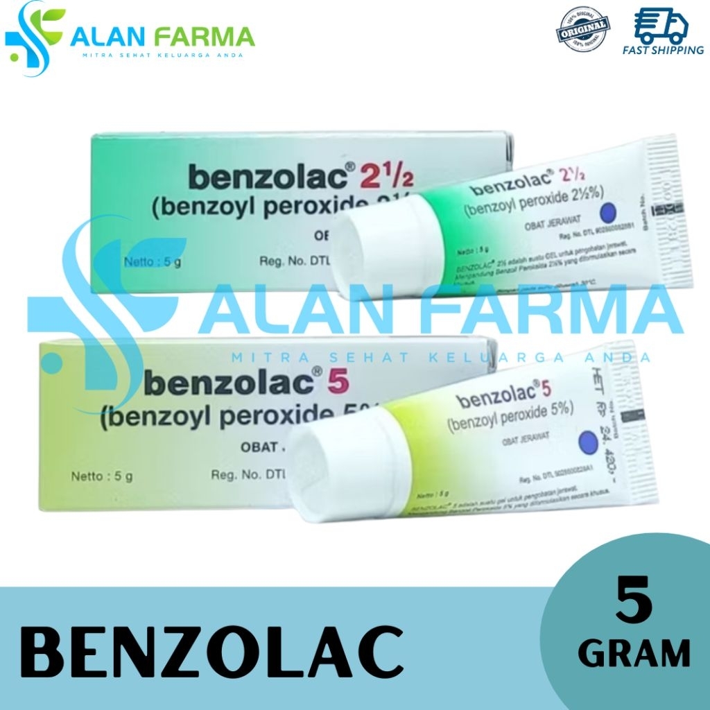 Benzolac 2 1/2 Gel 5 gram | Benzolac 2,5 | Gel Jerawat | Benzolac Obat Jerawat