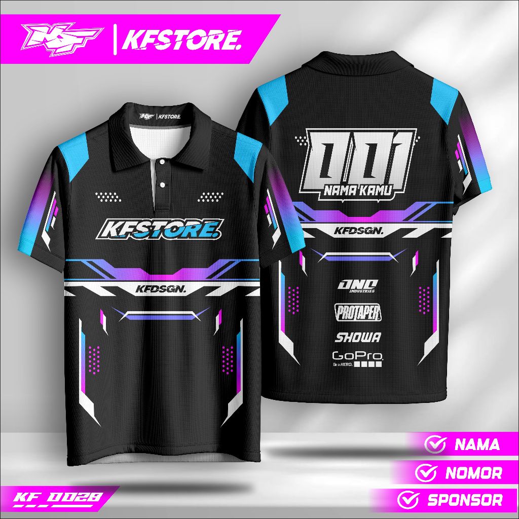 Kaos Jersey Custom Nama – Baju Racing Drag Bike Trail Supermoto | Desain Bebas