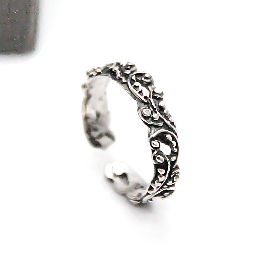 Cincin Kaki Wanita Perak 925 Asli Model Jawan Bali Adjustable