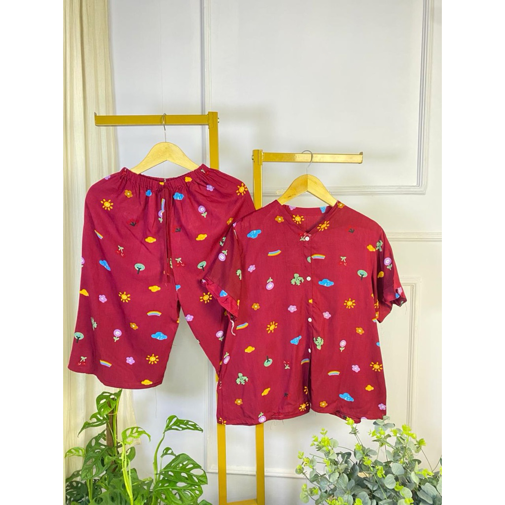 One Set Celana Lengan Pendek - Rayon