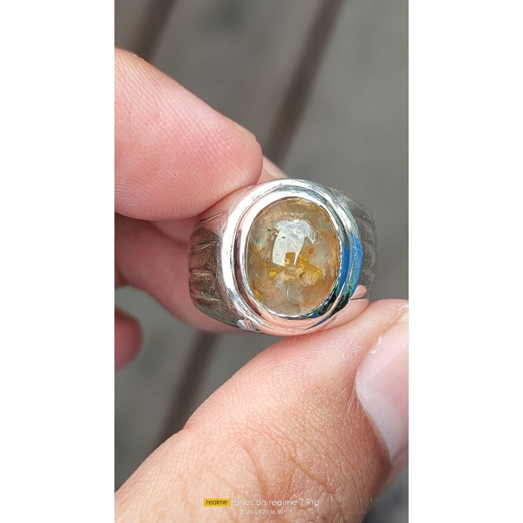 cincin natural batu yakut srilangka ring perak