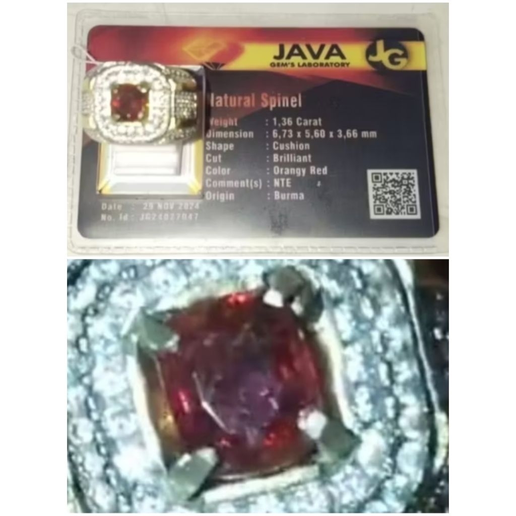 Natural Red Spinel + Memo, Kode 39