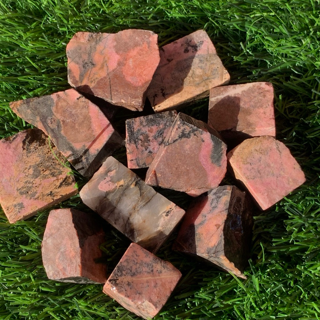 bahan Red Borneo Natural Alam / lempengan batu red borneo super pink / bongkahan rhodonite natural h