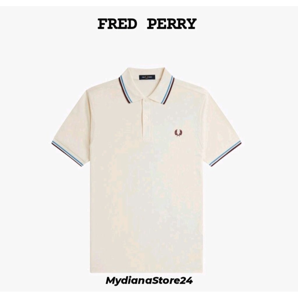 FRED PERRY - TWIN TIPPED FRED PERRY SHIRT - ECR/CRTBLU/OXBLO