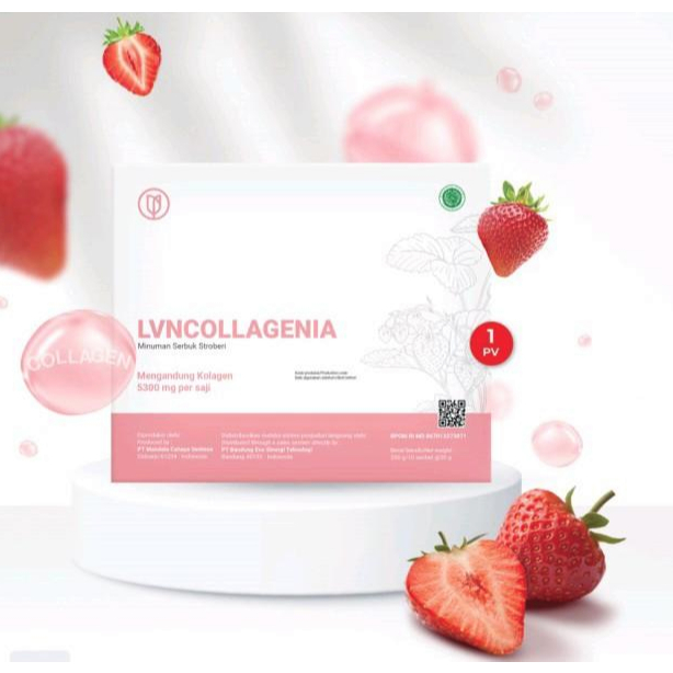 LVN Collagen Strawberry Drink – Suplemen Kolagen Harian Bantu Kulit Lebih Halus dan Kenyal