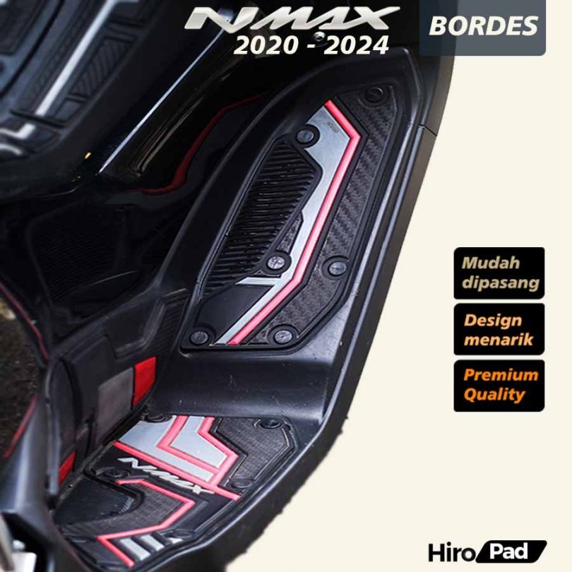 Karpet Nmax New 2020 -2024 Variasi Pijakan Kaki Bordes Bahan Karet