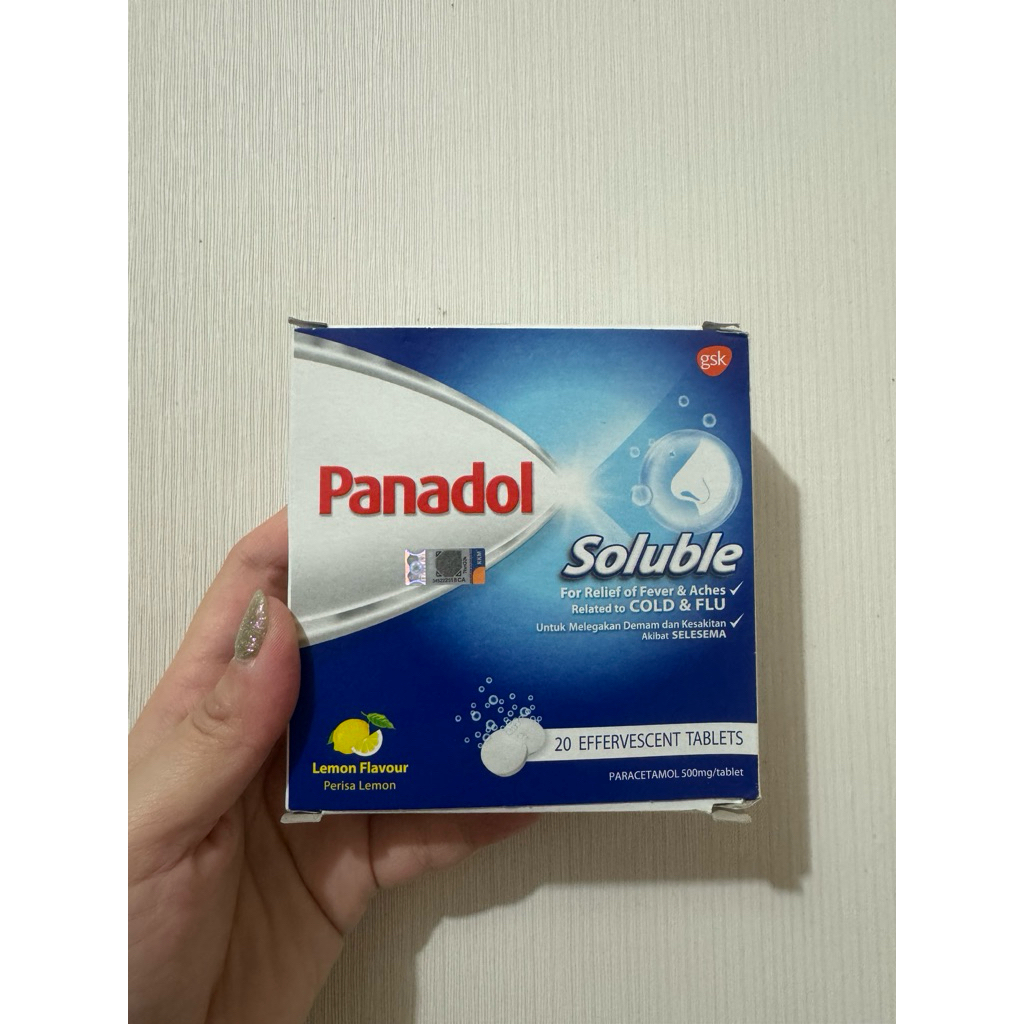 PANADOL SOLUBLE MALAYSIA COLD FLU BOX ISI 20tab