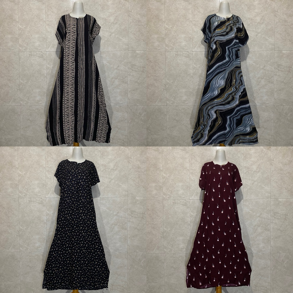 Daster rayon premium model hebel| | daster kekinian busui friendly resleting depan