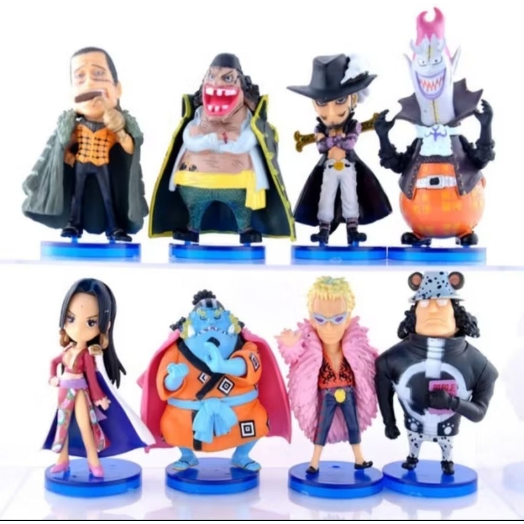 action figure one piece WCF boa mihawk kuma set 8pcs
