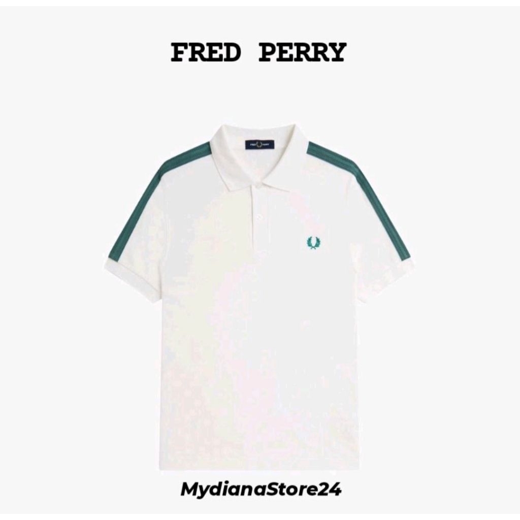 FRED PERRY - FRED PERRY MESH TAPED POLO SHIRT - SNOW WHITE