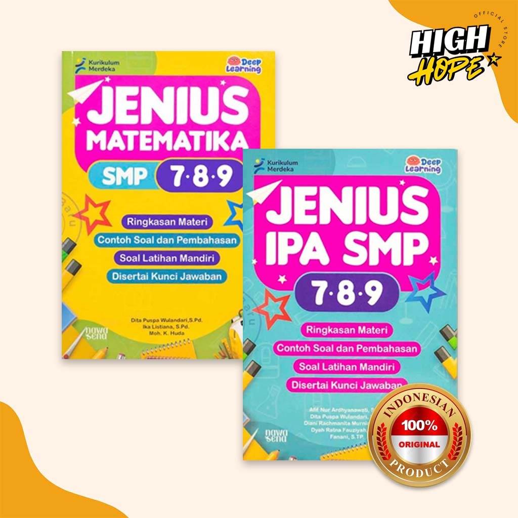 Buku Latihan Soal - Jenius Matematika Dan IPA SMP 7 8 9 (Deep Learning) - Nawa Sena