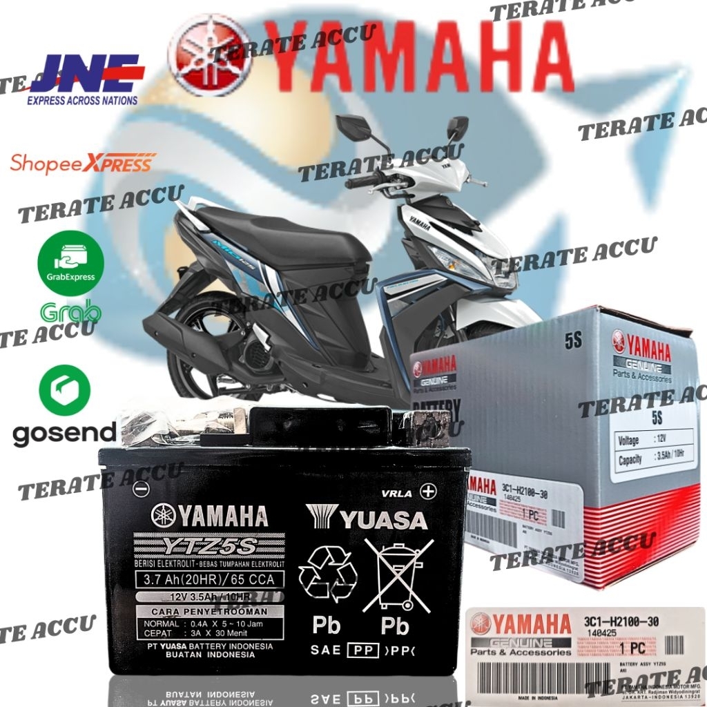 Aki Motor Full Kering Yamaha Yuasa YTZ5S YAMAHA Mio M3 , Mio Soul GT Original