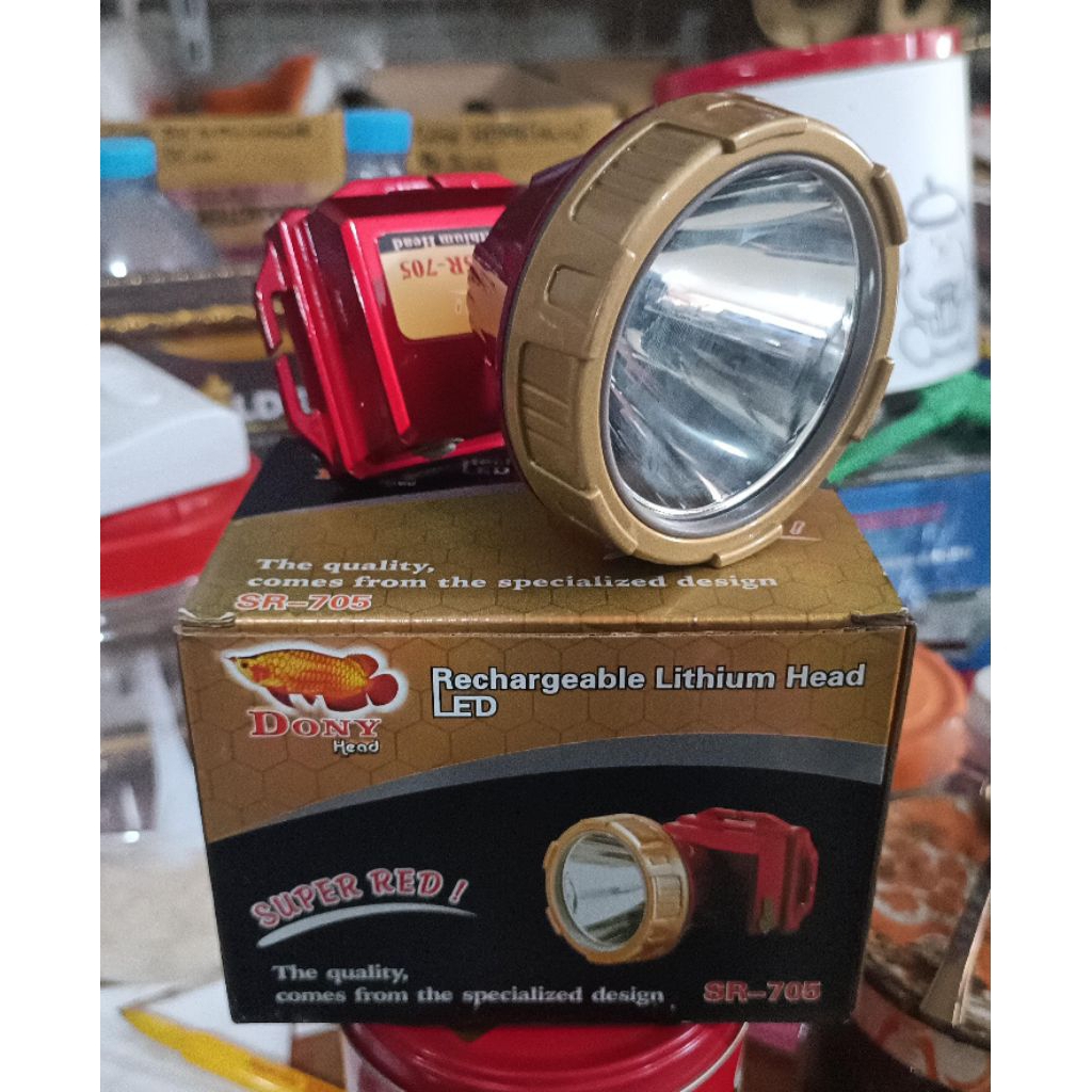 DONY Senter Kepala SR 705 Super Red Headlamp Dony SR 705  Super Red Cas 15Watt QLED LED Ironman Tera