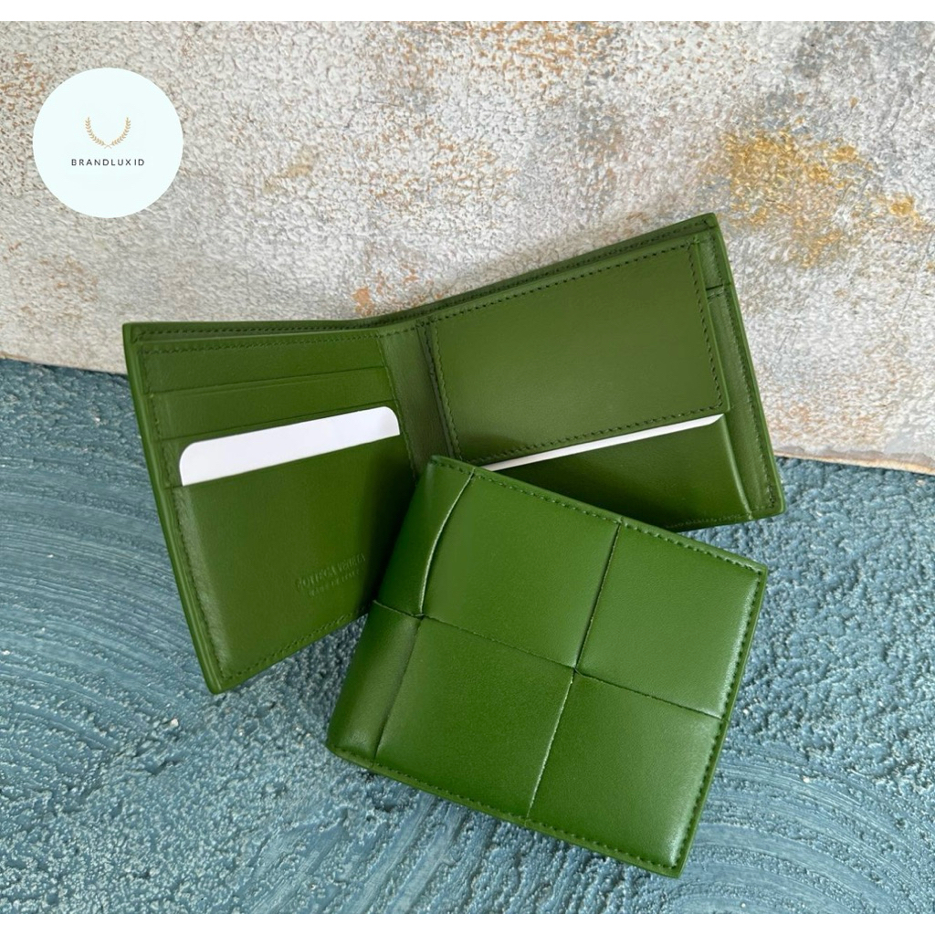 Bottega Maxi Wallet Bifold Avocado Green & Acid Green