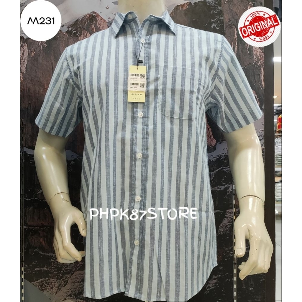 M231 KEMEJA PENDEK PRIA SALUR ORIGINAL,KEMEJA PENDEK SLIMFIT