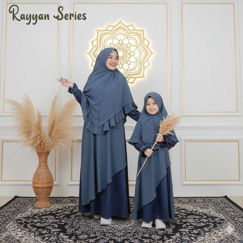 Sarimbit Baju Gamis Couple Ibu dan Anak Gamis Perempuan Muslim Syari Set Wanita Dewasa Terbaru Premi