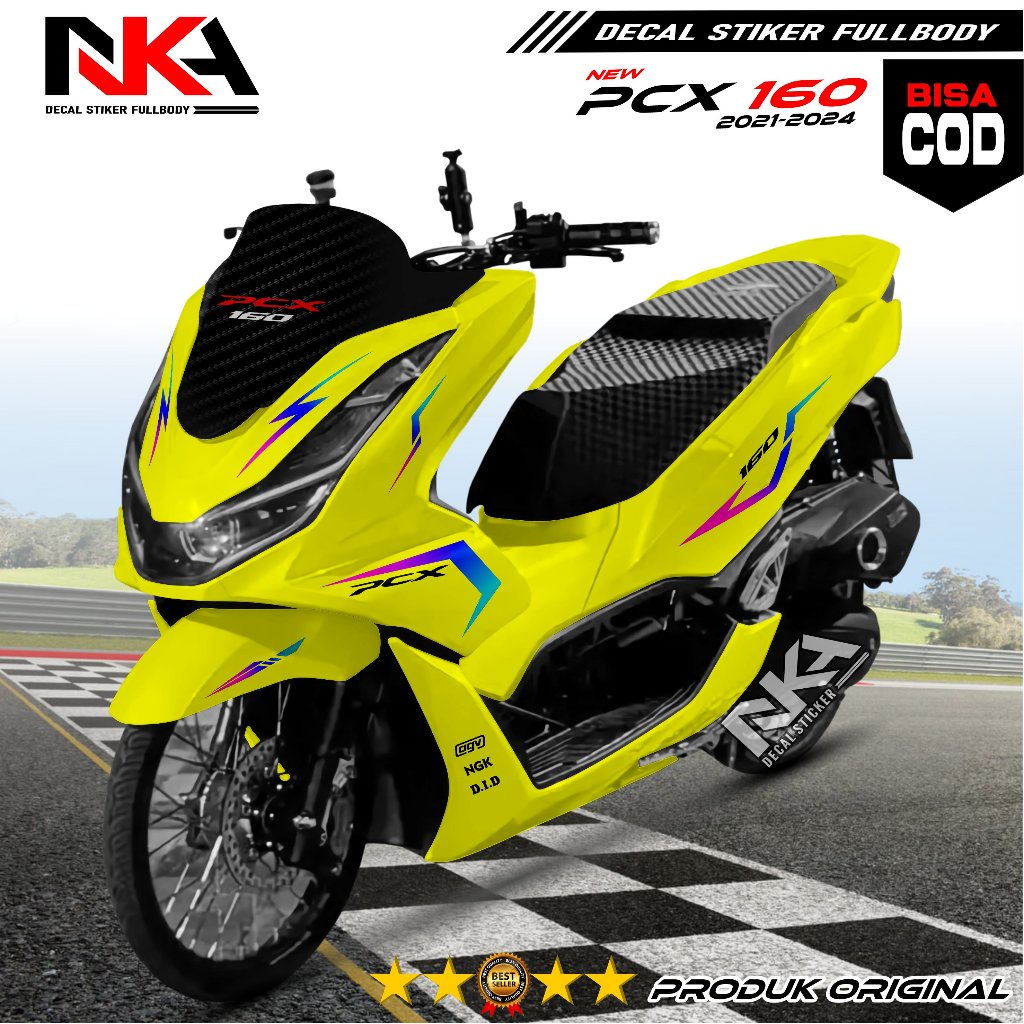 Decal Stiker Fullbody PCX 160 2021-2024 Terbaru Decal Variasi Motor PCX 160 Motif Simple