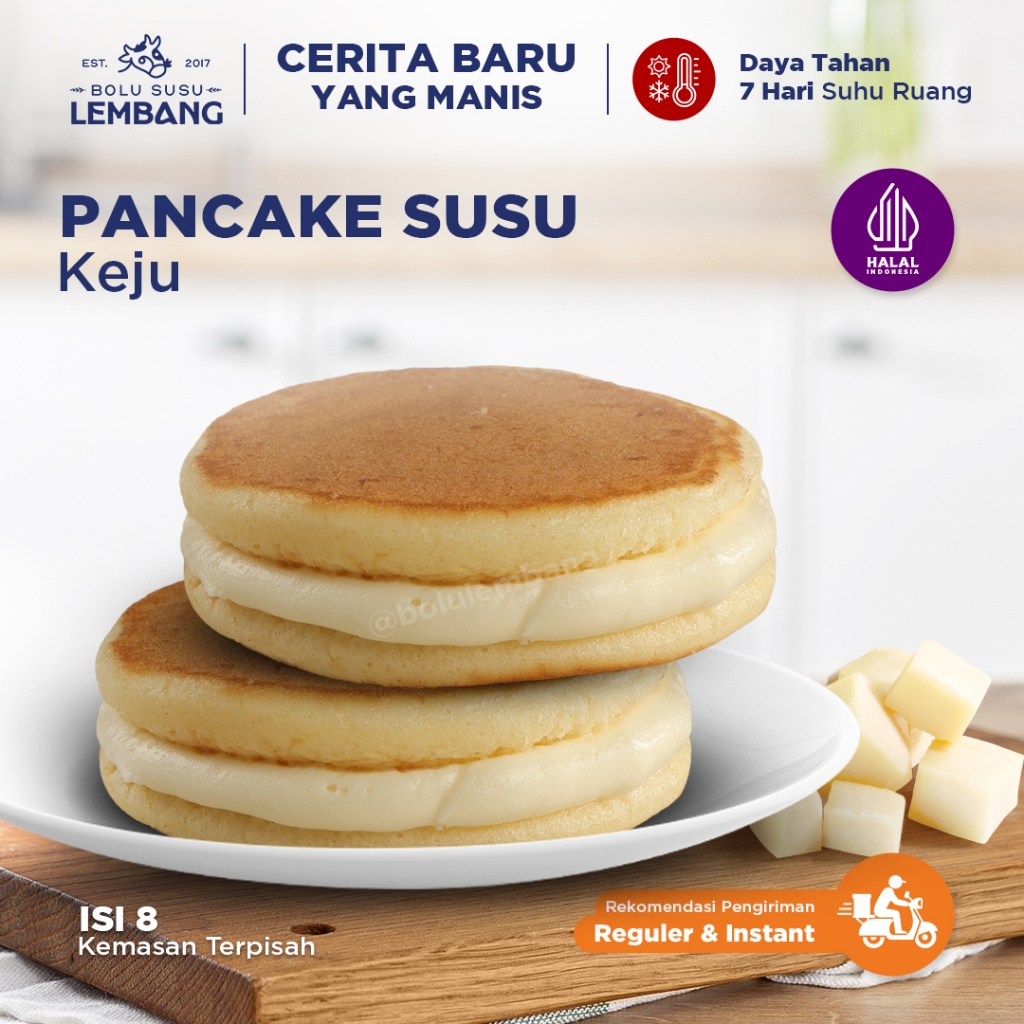 Pancake Susu Lembang Rasa Keju - Isi 8pcs - Oleh-oleh Khas Bandung