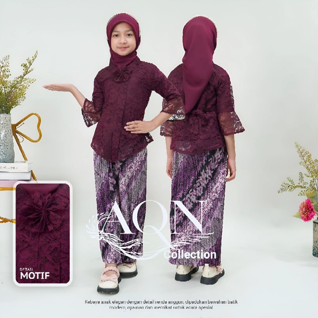 Kebaya anak ENCIM BROKAT Baju anak SD kebaya anak perempuan kartini wisuda 5-12 tahun