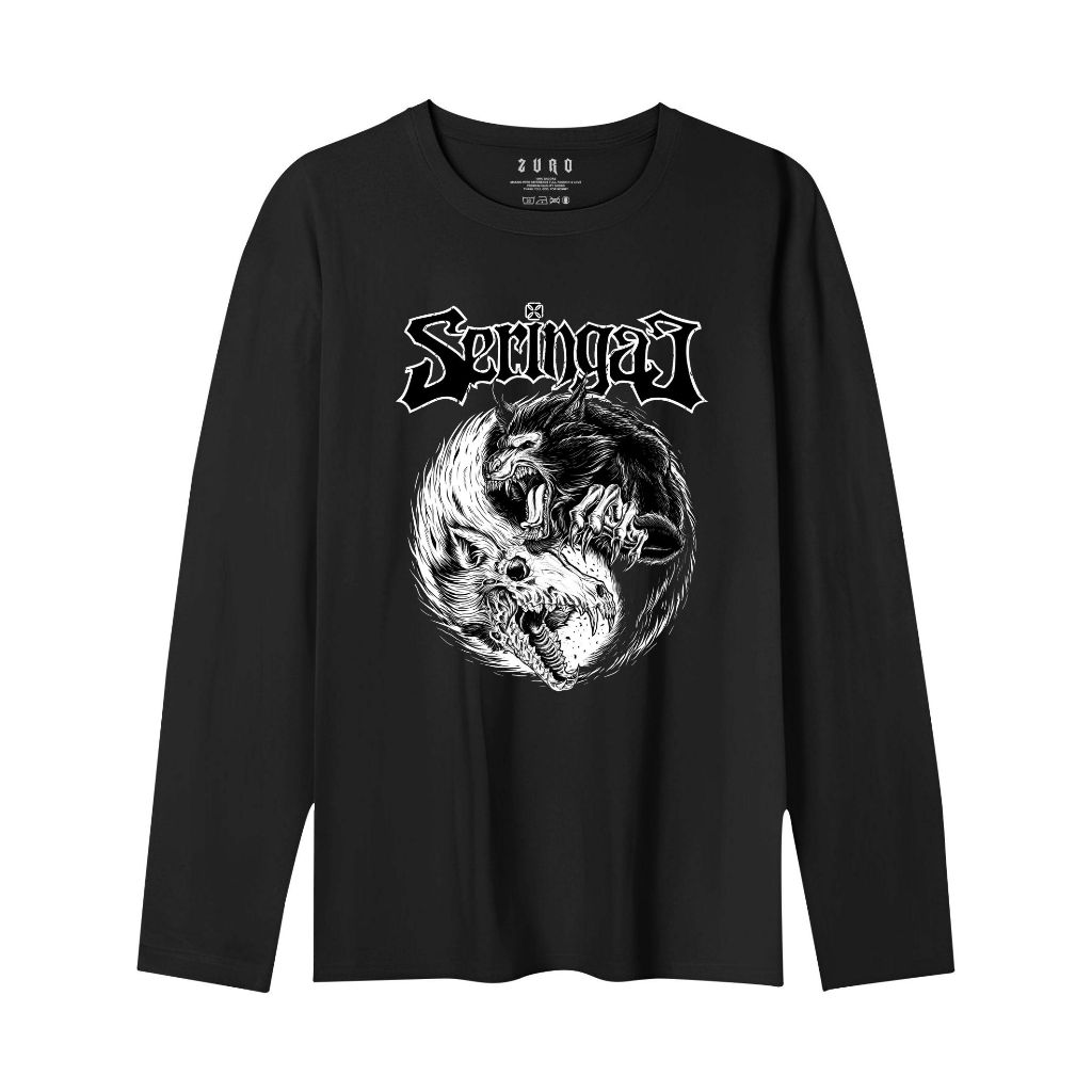 Zuro - Kaos Lengan Panjang Seringai Wolf T-shirt long sleeve pria wanita unisex