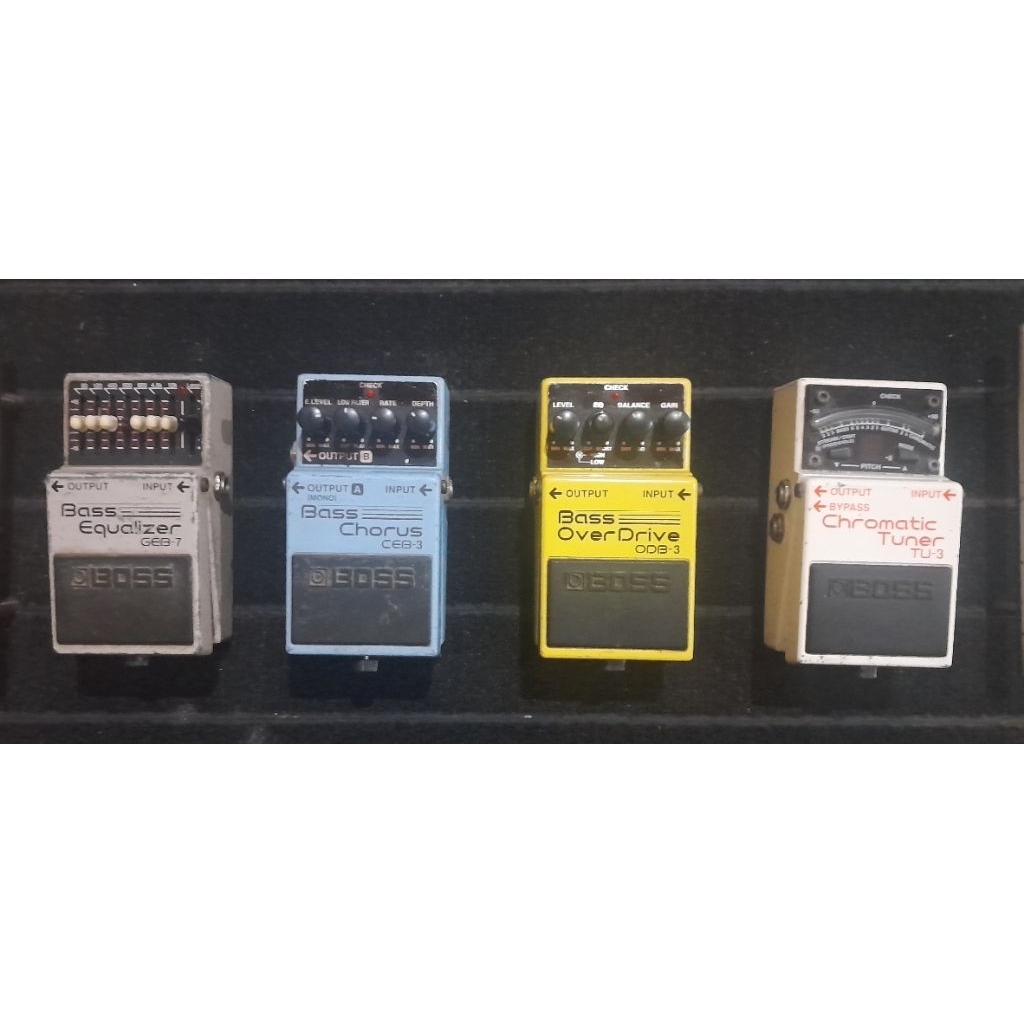 Efek Bass Stompbox - BOSS ( chromatic tuner, overdrive, chorus, equalizer ) Made in Taiwan