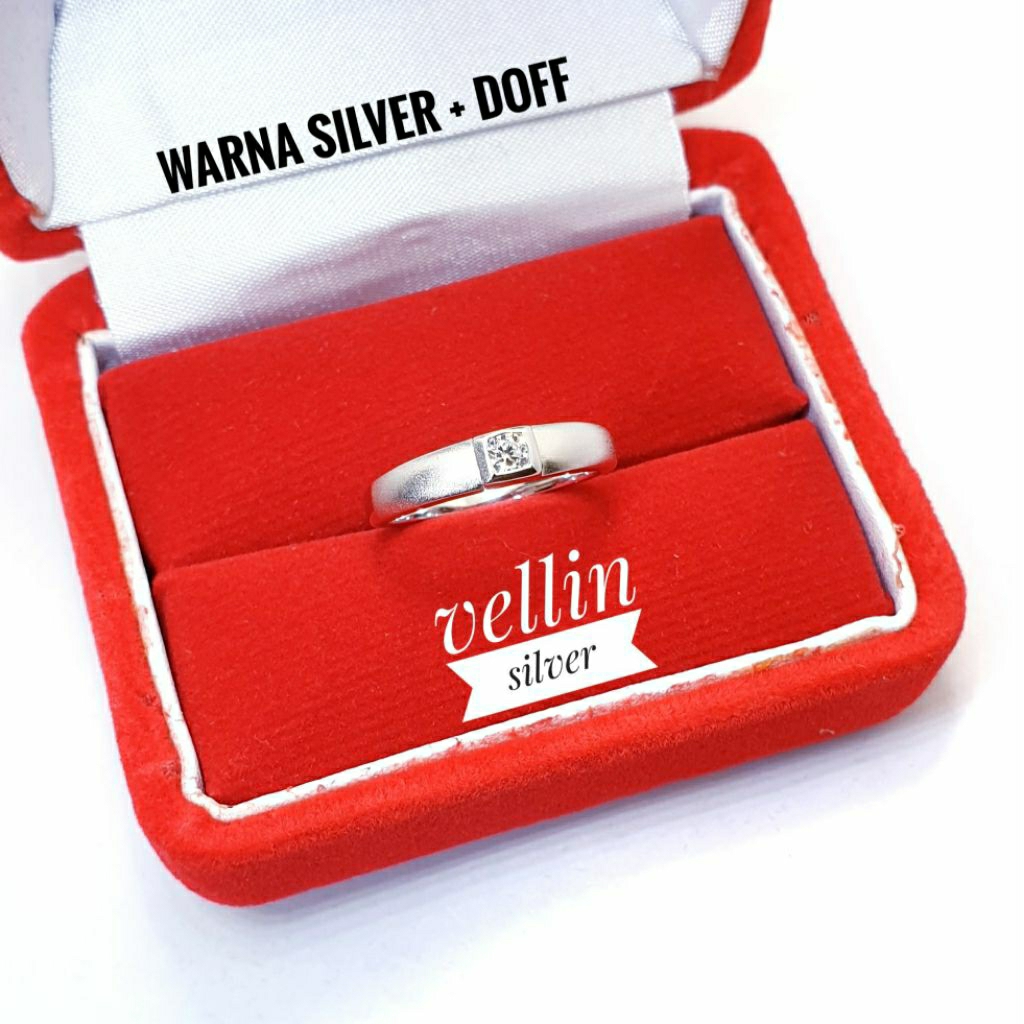 Cincin Perak 925 Asli Lapis Emas Putih - Cincin Pria Wanita Silver 925