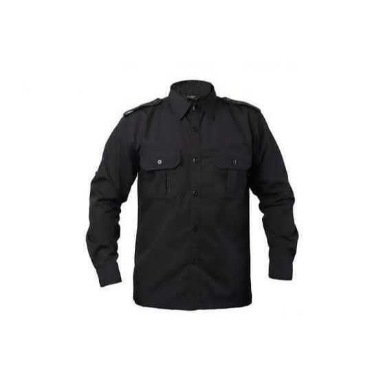 BAJU PDH HITAM POLOS LENGAN PANJANG