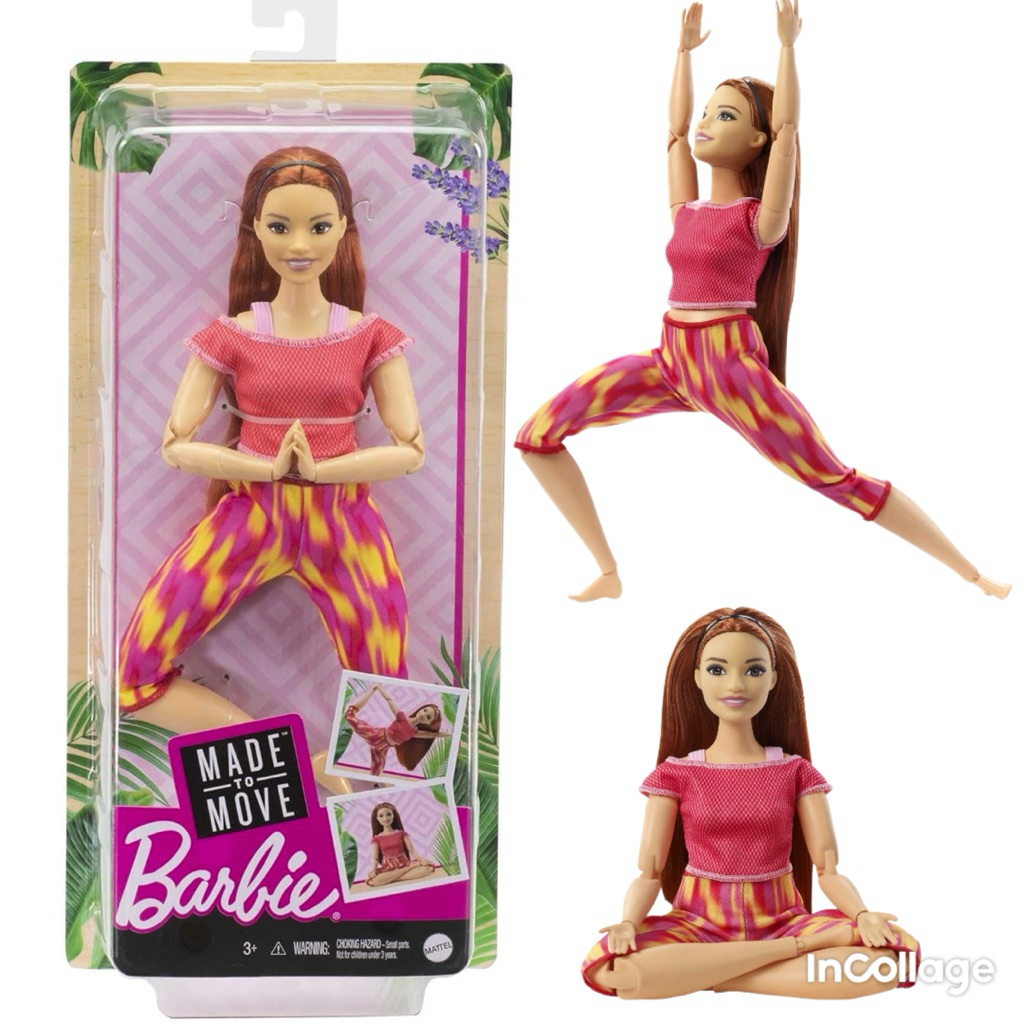 Boneka Barbie Made To Move Yoga Senam Gymnast Gymnastic Tennis Ball Athlete Tenis Playset Pibotal Bo