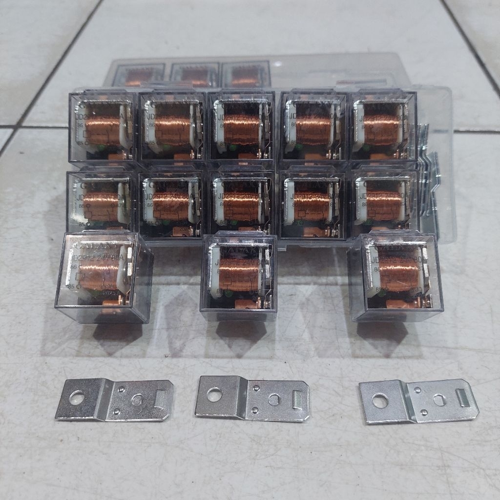 RELAY RELAI RILAI TRANSPARAN 24V KAKI 4   80A RELAY LAMPU KLAKSON ALARM MOBIL 5PCS